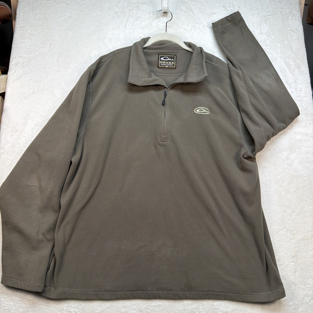 Drake Waterfowl Fleece 1/4 Zip Pullover Mens 2XL Olive Hunting‎ Outdoor Layer